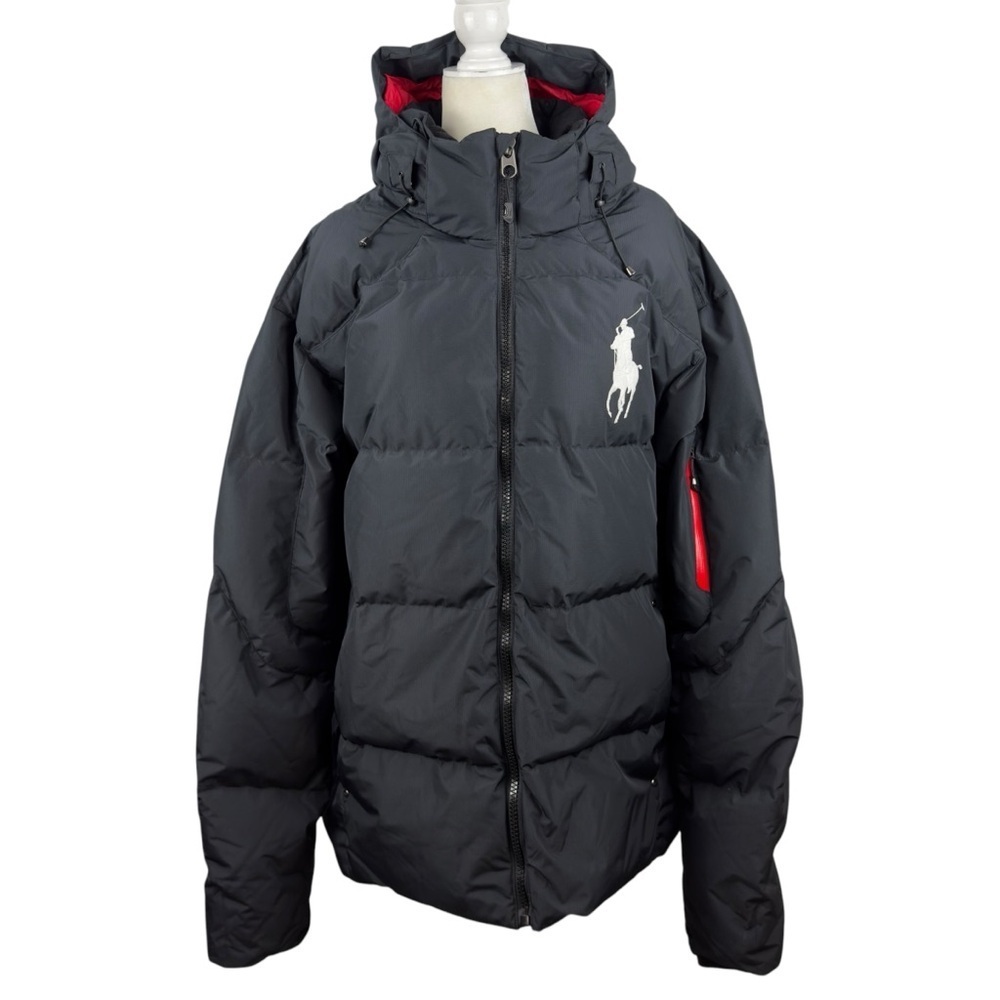 Polo Ralph Lauren Men's Big Pony Hooded Down Puffer Jacket Black Long Size 2XLT